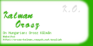 kalman orosz business card